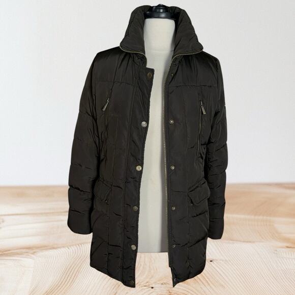 Michael Kors Down Puffer JACKET Parka Coat Women's Sz M Longer Length 4 Pockets - Picture 4 of 11